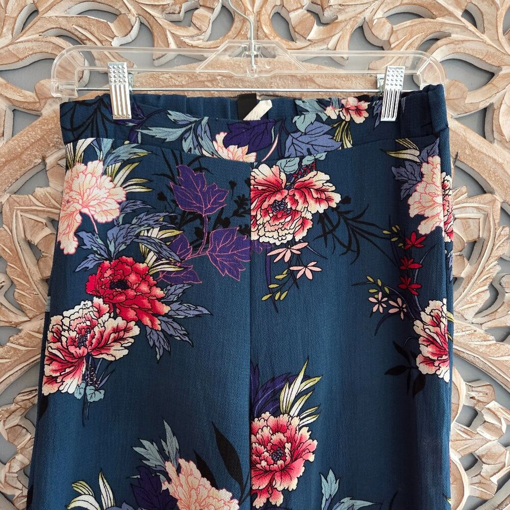 Windsor Dark Floral High Waisted Wide Leg Dress Pants Medium - Picture 6 of 8